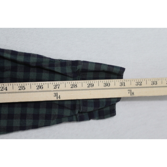 Lucky Brand Men Green Blue Plaid Button Down Shirt Slim Fit Size Medium - Picture 8 of 10